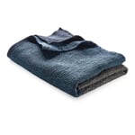 Piqué gaufré Lyocell Lin Anthracite-bleu Serviette de sauna