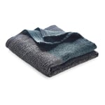 Piqué gaufré Lyocell Lin Anthracite-bleu Serviette de bain