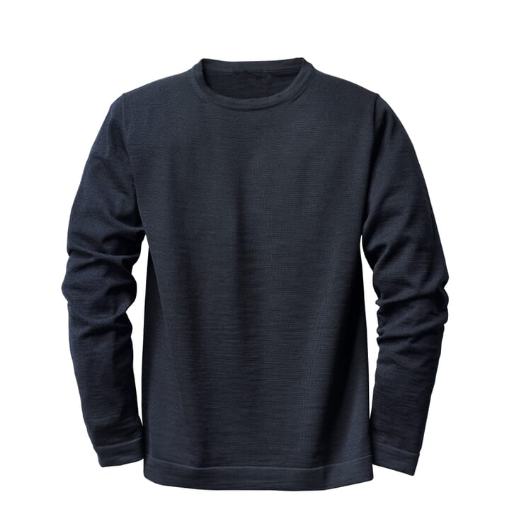 heren-truien met ronde hals"., Donkerblauw