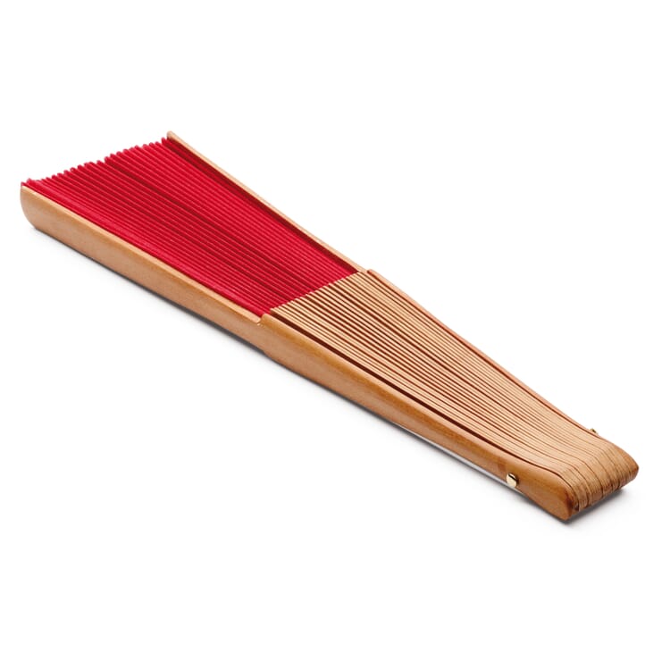 Abanico de madera de peral, Rojo