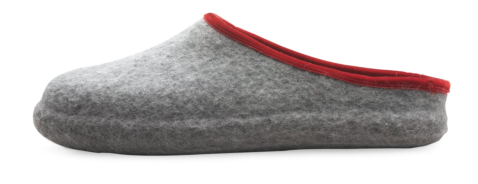 Filzpantoffel Damen Hellgraumelange