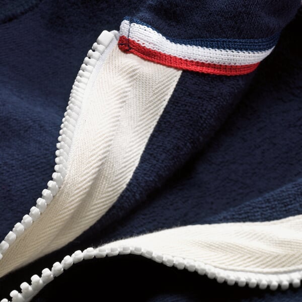 Damen-Frottee-Kapuzenjacke Blau, Detailsicht