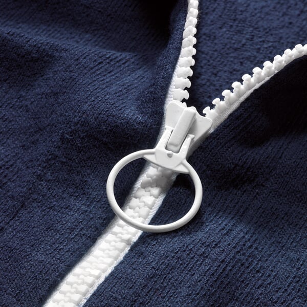 Damen-Frottee-Kapuzenjacke Blau, Detailsicht
