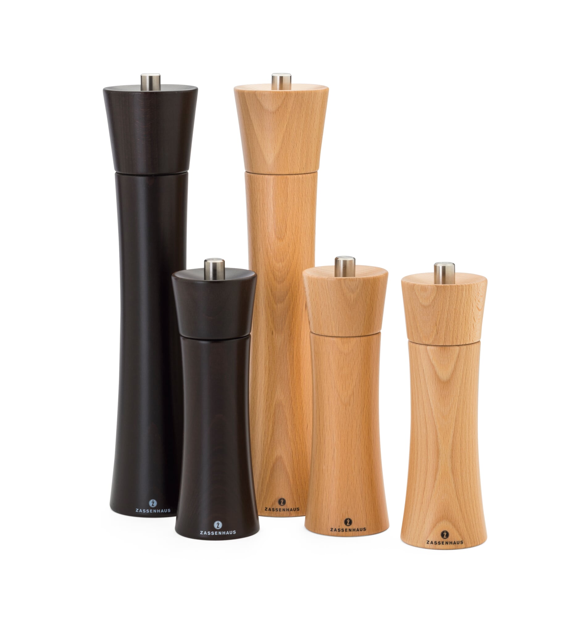 Pfeffermühle Buchenholz Keramikmahlwerk, Groß, Braun lackiert