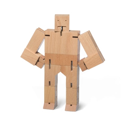 Wooden figure Cubebot, Natural Manufactum