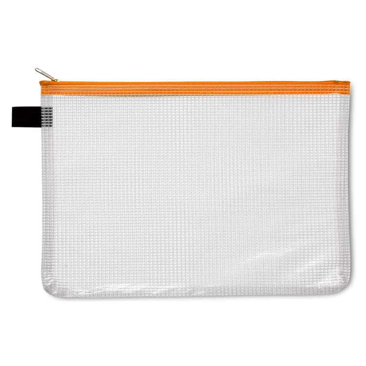 Etui med netpose, DIN A6 - Neon orange