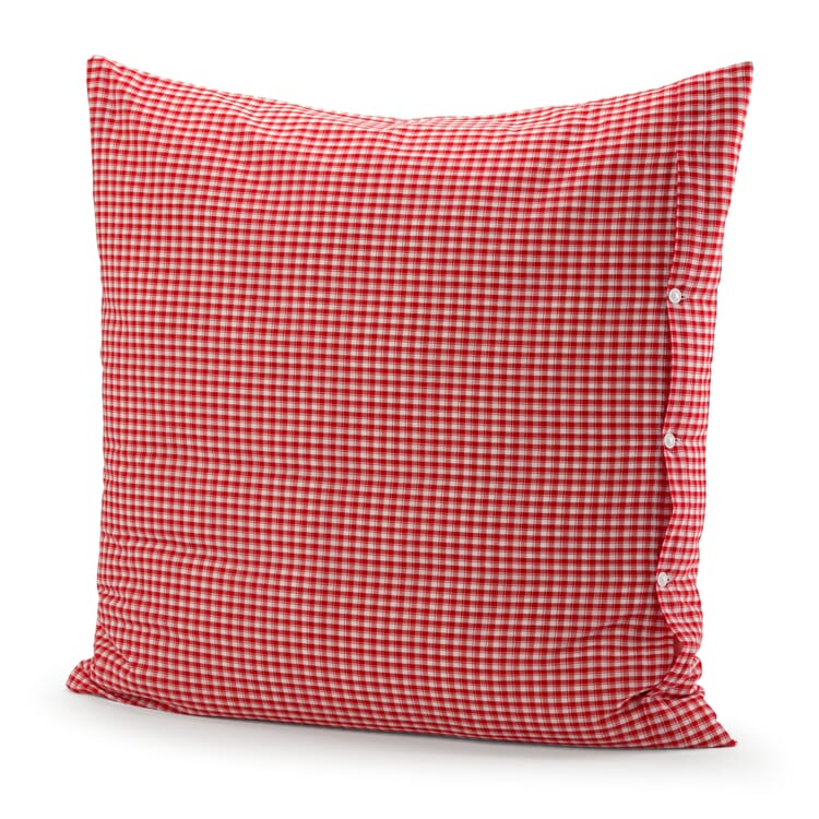 Taie d'oreiller à carreaux paysans, Rouge et blanc