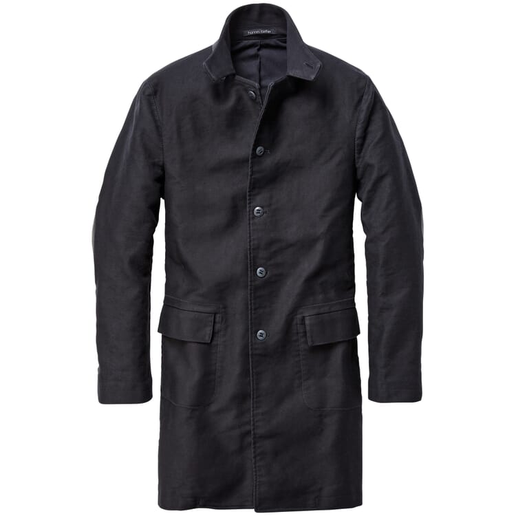 Men's coat twisted double pilot, Black