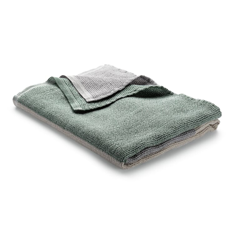 Waffle piqué Lyocell linen, Nature green light gray