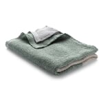 Serviette de toilette piqué gaufré Lyocell Lin Nature-Vert-Gris clair Serviette de bain