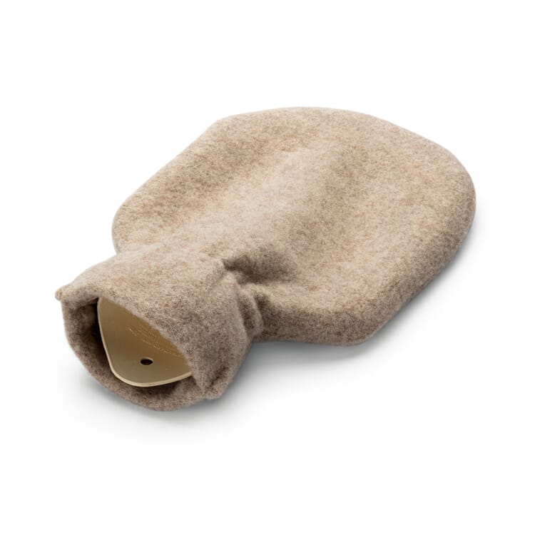 Hot water bottle with merino wool cover, Nature