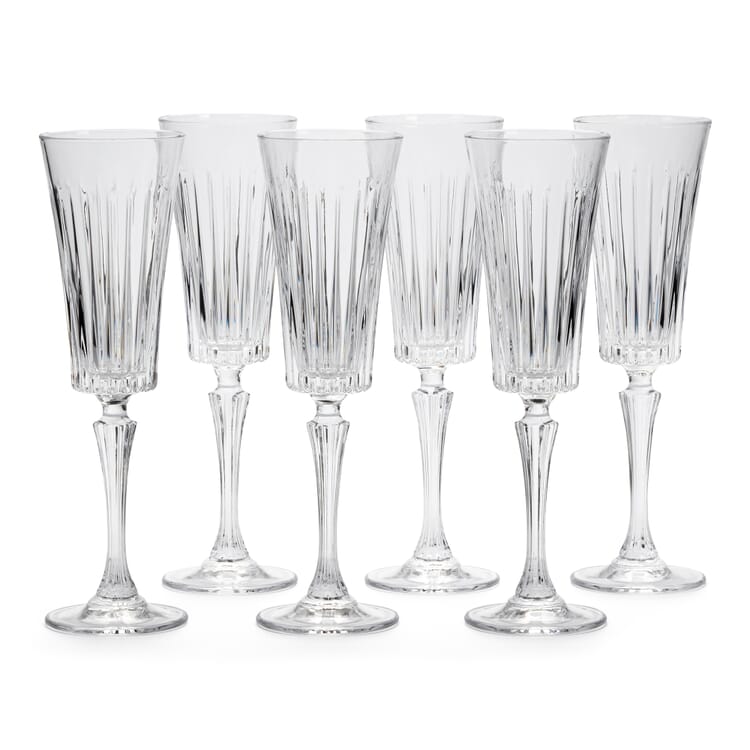 Ribbed sparkling wine goblet