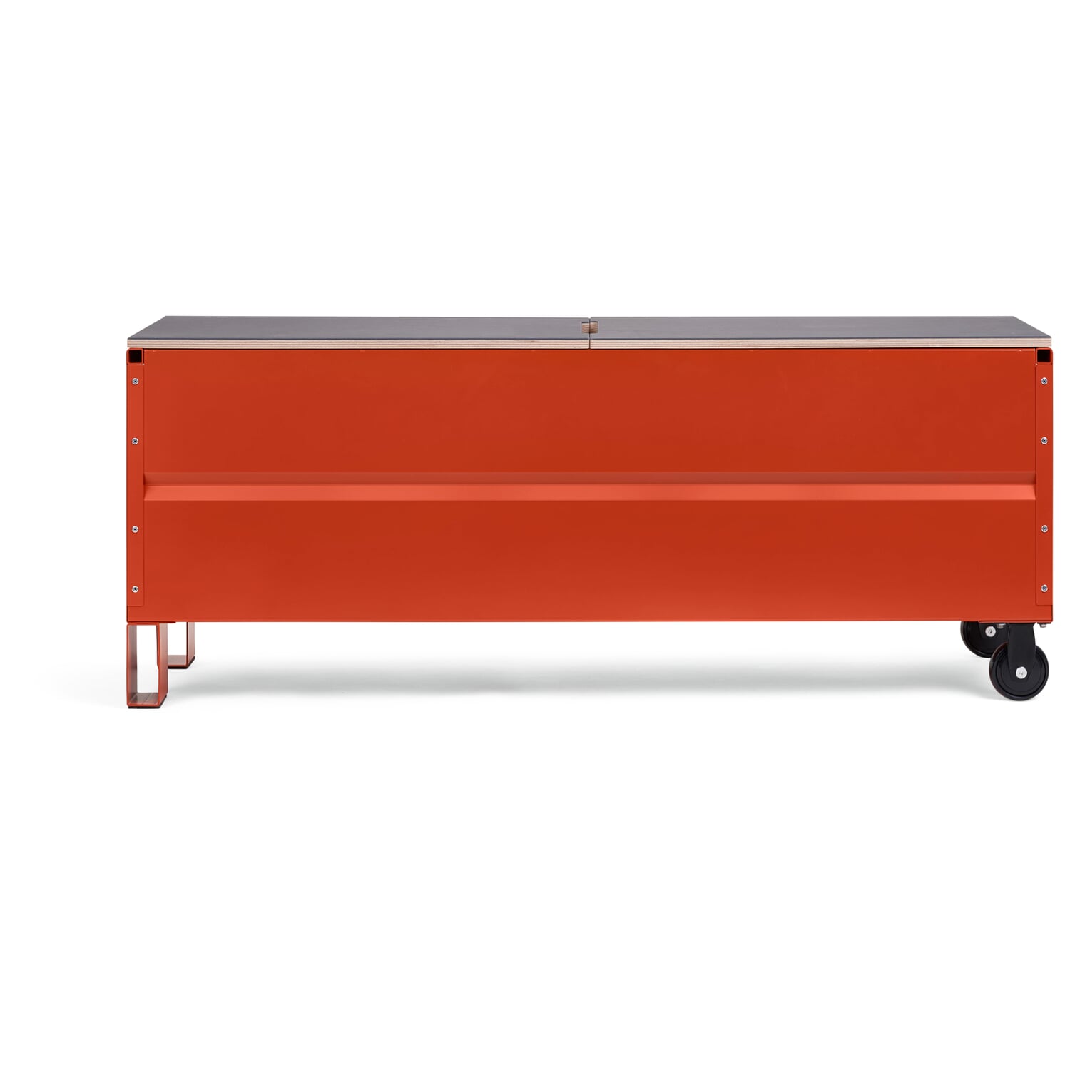 Truhe und Sitzbank CMB, RAL 2001 Rotorange