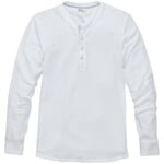 Heren Henley shirt lange mouw Wit