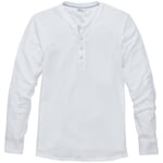 Langærmet Henley-skjorte til mænd Hvid