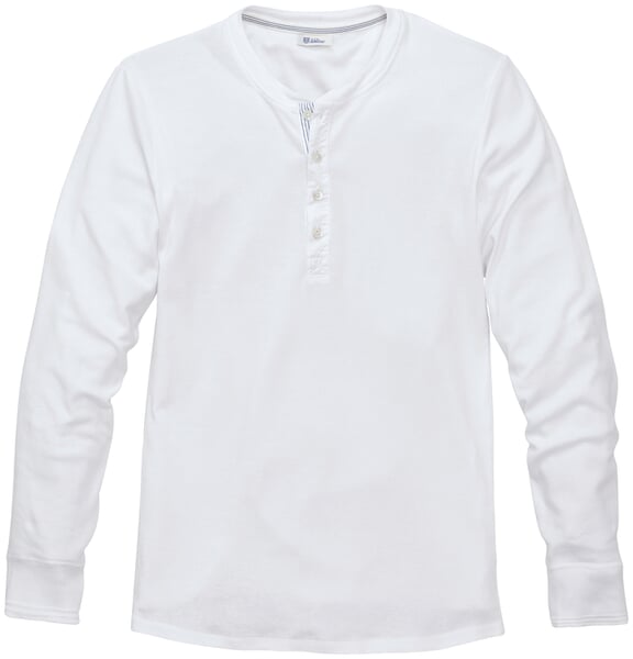 Men's Henley shirt long sleeve White