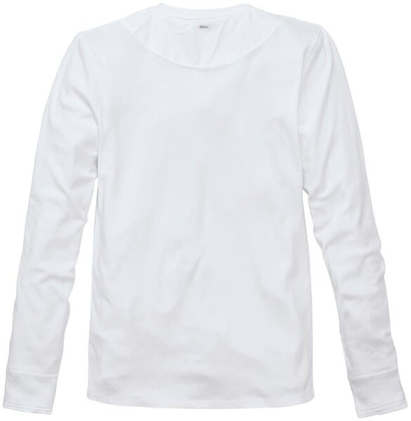 T-shirt Henley homme manches longues Blanc