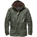 Chaqueta de algodón encerada para hombre Verde oscuro