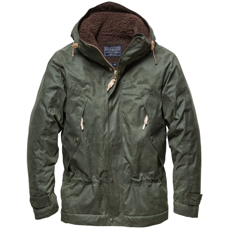 Voksbehandlet bomuldsjakke til mænd, Dark green