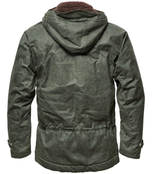 Herren-Baumwolljacke gewachst Dunkelgrün