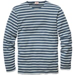 Camisa de rayas para hombre Azul-Crudo