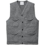 Men knitted vest virgin wool Grayish orange