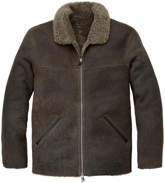 Herren-Lammfelljacke Marone