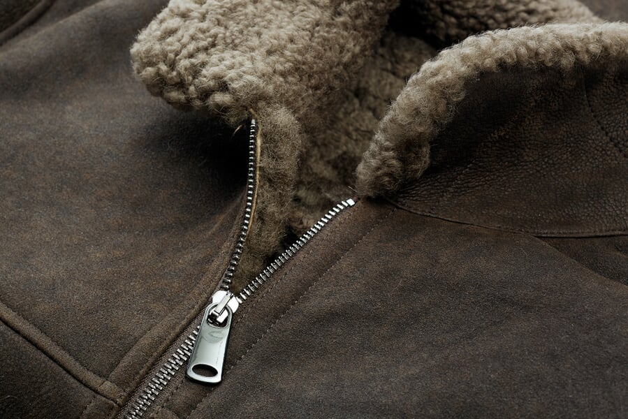 Men lambskin jacket Marone, close-up