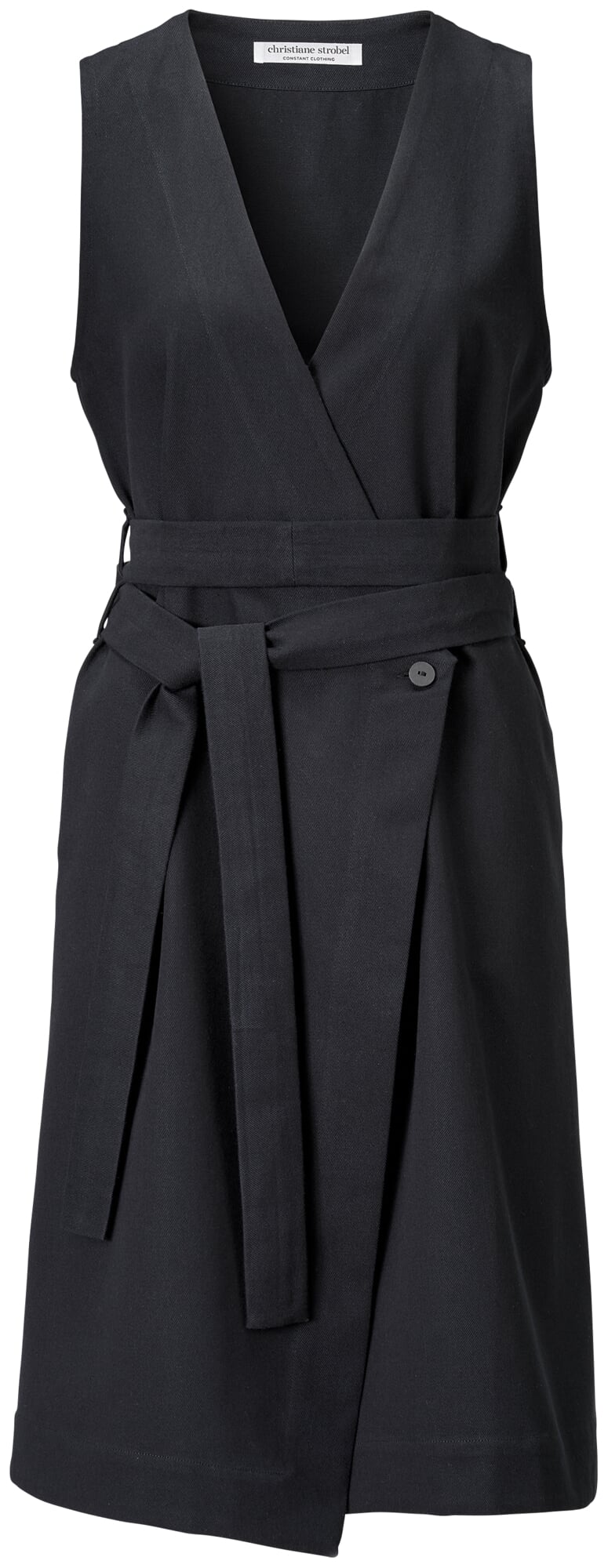 knee length dresses for ladies Wrap Dress - Black main image 1