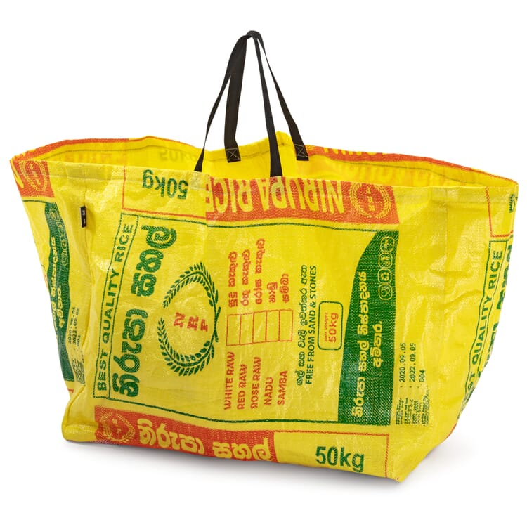 Bolsa de jardín hecha con sacos de arroz