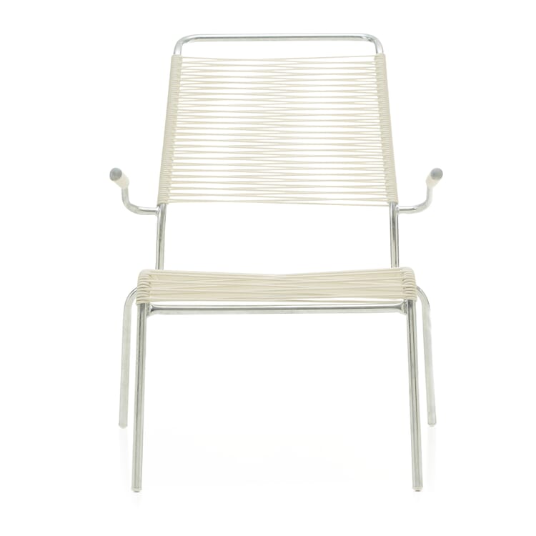 Chaise à dossier haut Säntis, galvanisée à chaud, Blanc