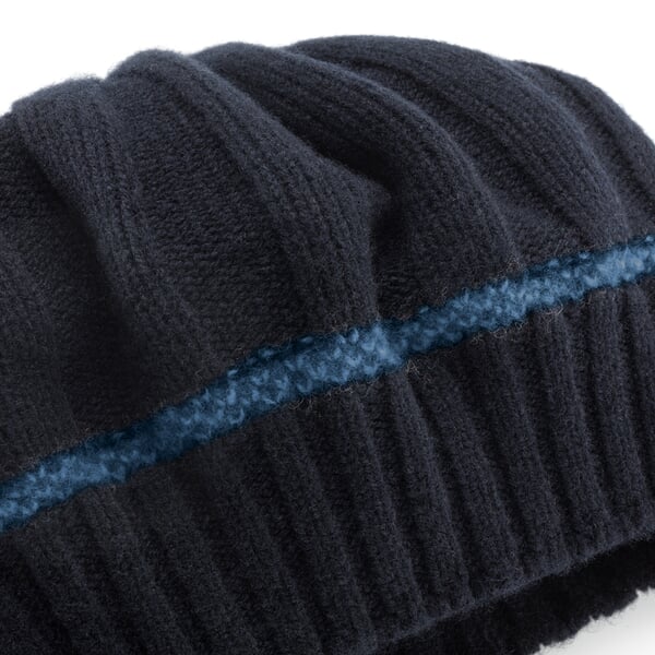 Berretto da donna lavorato a maglia in lana d’agnello, blu scuro, Detailsicht