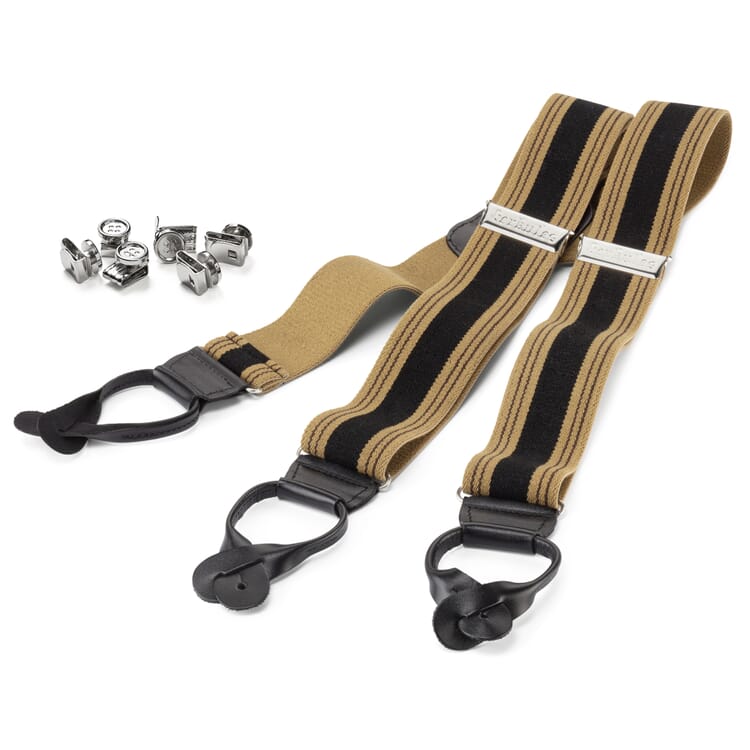 Suspenders Herkules, Black-Beige-Brown