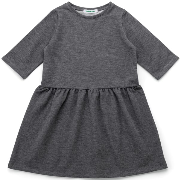 Mädchen-Jerseykleid Mittelgrau