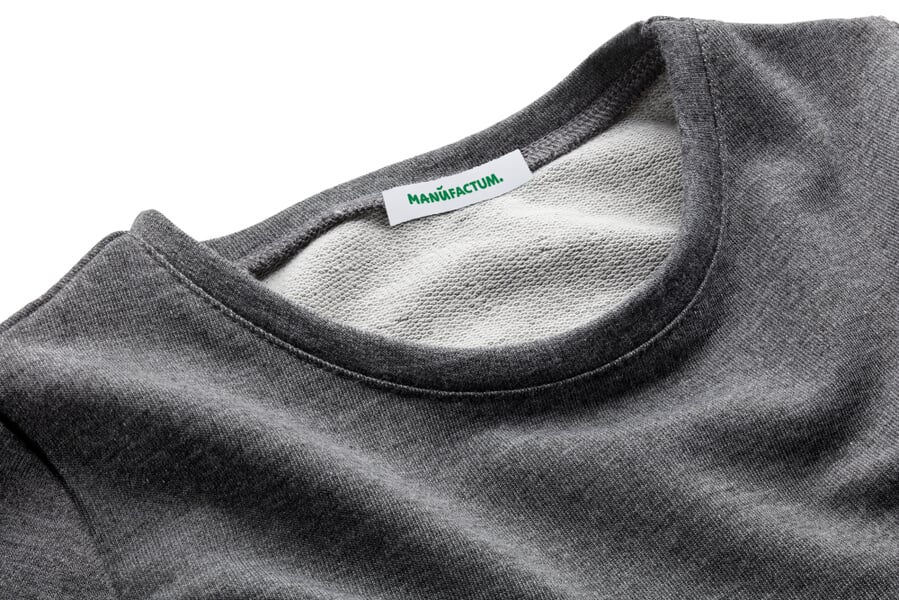 Mädchen-Jerseykleid Mittelgrau, Detailsicht