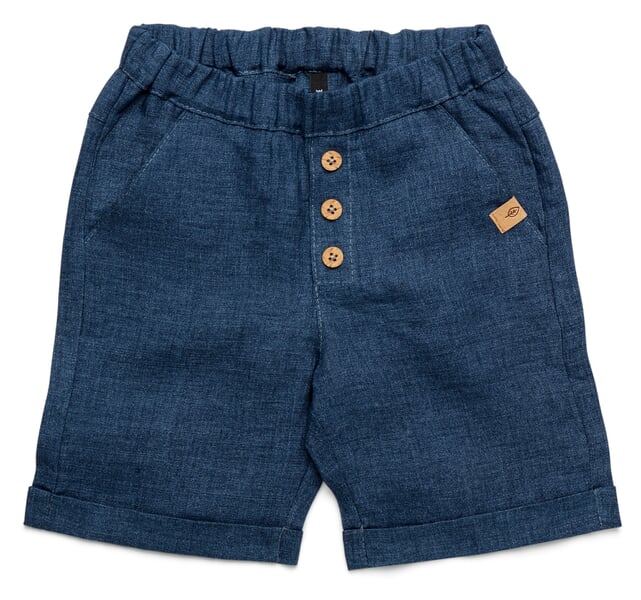Kinder-Shorts Leinen Denimblau