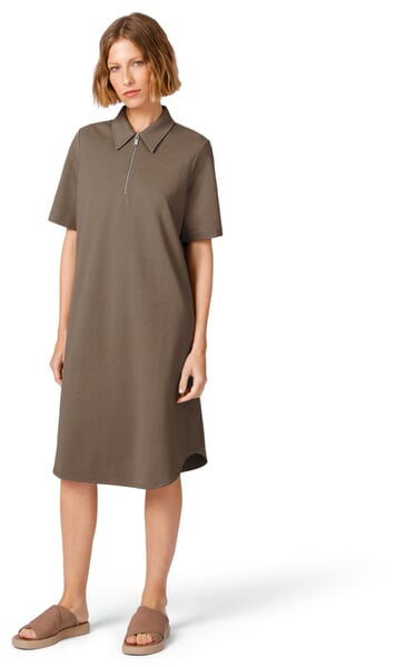 Damen-Polokleid Mittelbraun, Tragebild