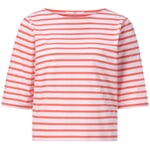 Damen-Halbarmshirt Weiß-Koralle