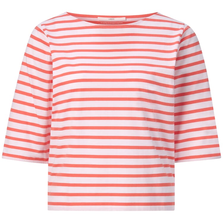 Ladies' half-sleeved shirt, White-coral