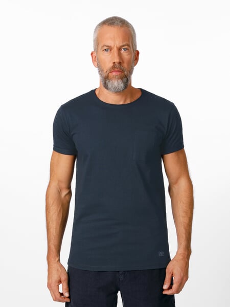 Herren-T-Shirt Baumwolle Dunkelblau, Tragebild