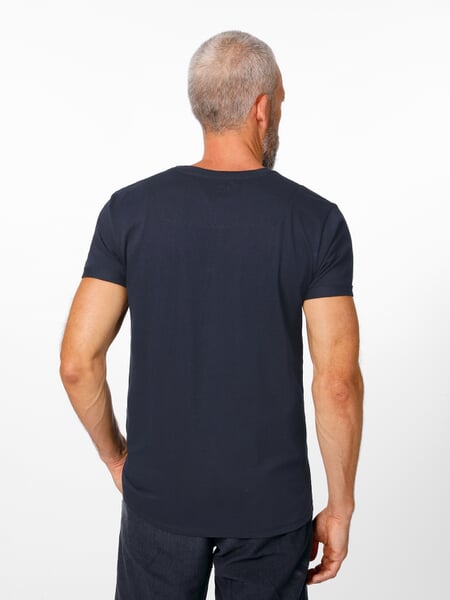 Herren-T-Shirt Baumwolle Dunkelblau, Tragebild