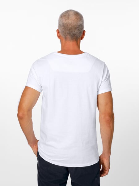 Heren T-shirt Katoen Wit, gepresenteerd op een model