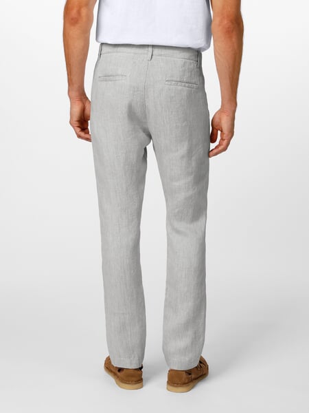 Men's linen pants Light gray, presented on a model