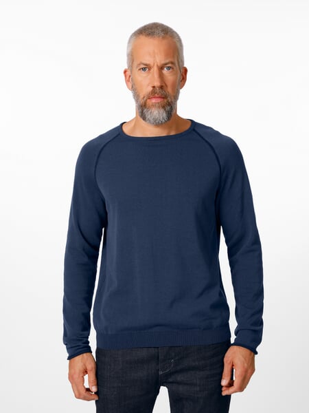 Herren-Raglanpullover Dunkelblau, Tragebild