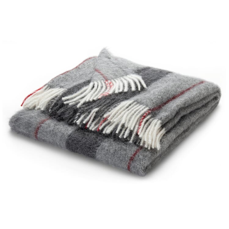 Alpaka-tæppe i grå toner