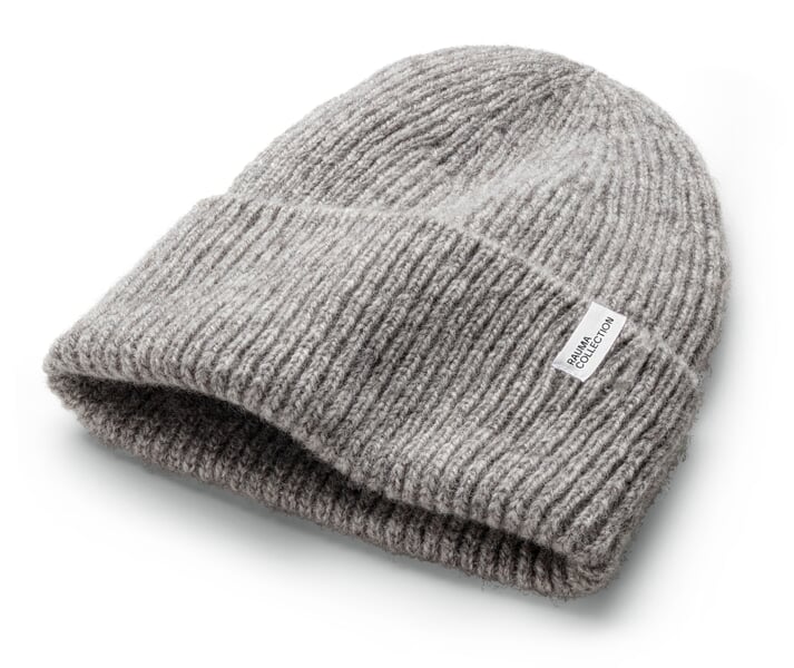 Bonnet tricoté unisexe à côtes Gris