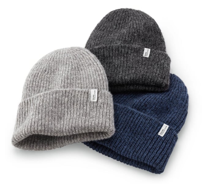 Bonnet tricoté unisexe à côtes Gris