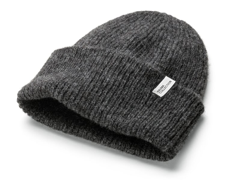 Unisex-Strickmütze Rippe Anthrazit