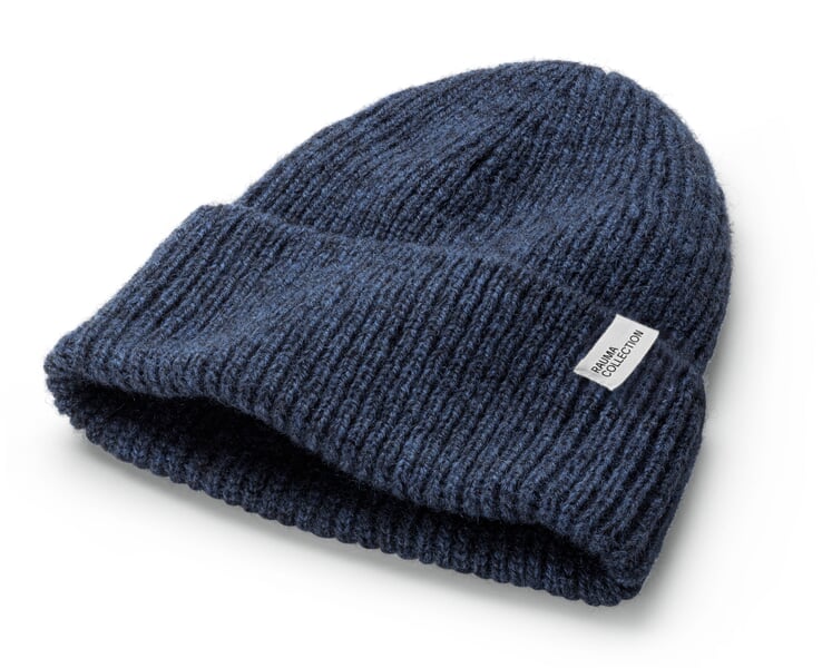 Unisex-Strickmütze Rippe Blau
