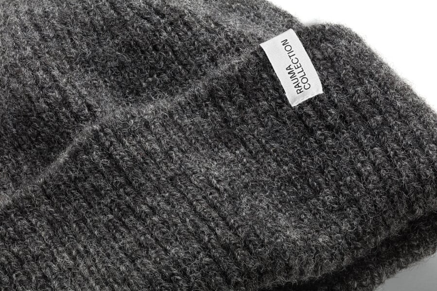 Bonnet tricoté unisexe à côtes Anthracite, vue détaillée